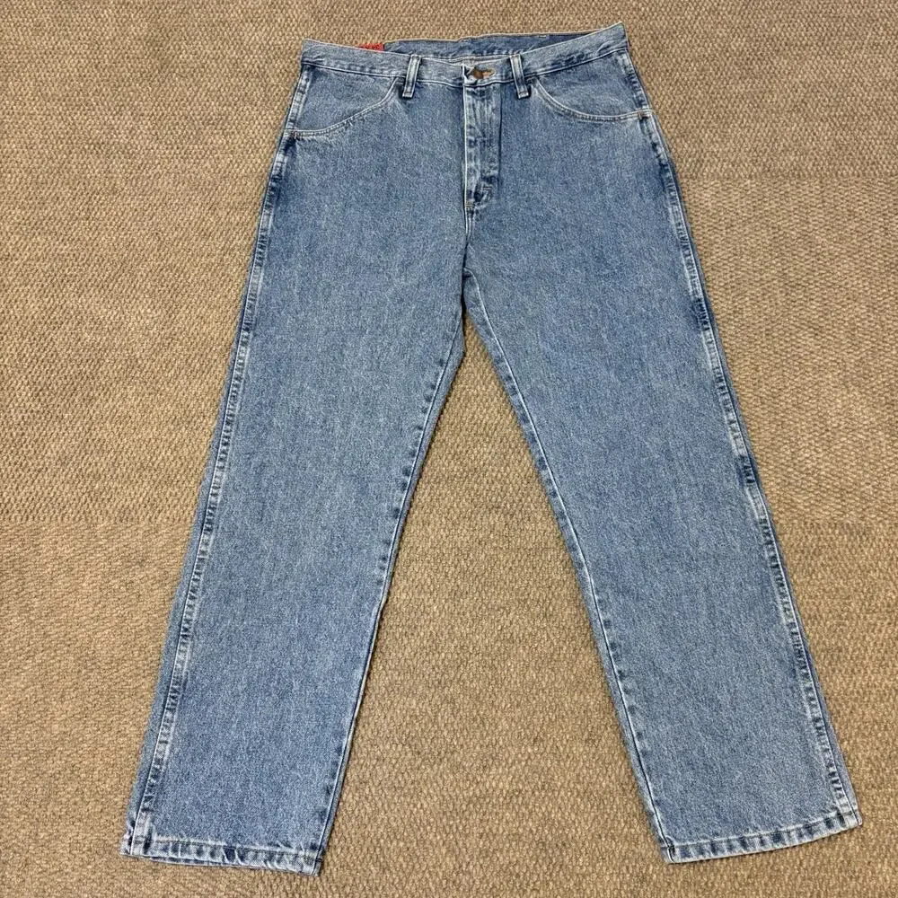 34x29 Rustler by Wrangler Men’s Jeans Regular Fit Straight Leg Light Wash NWT